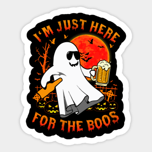 Funny Halloween Tee I'm Just Here For The Boos Costume Gift Sticker